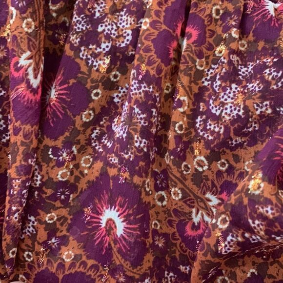 House of Harlow 1960 Berry V-neck Paisley Printed Casual Dress NWT 2 - Picture 6 of 8